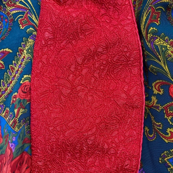 VICTORIA SECRET’S Vintage Kimono Robe Gold Label Red Floral 90’s Lingerie Sz M - Picture 7 of 8
